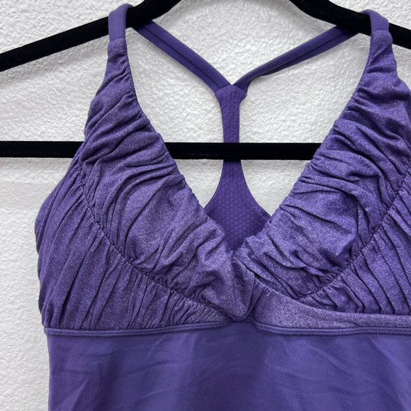 Lululemon purple racerback womens cross front built in support tank  Size: 6 - Picture 4 of 7